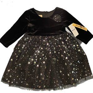 NWT Purple Rose black party dress, tulle layered skirt sizes 2T and 6